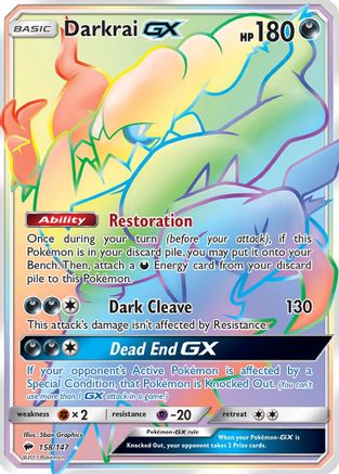SM Burning Shadows 158 Darkrai GX (Secret) - Holofoil - Secret Rare