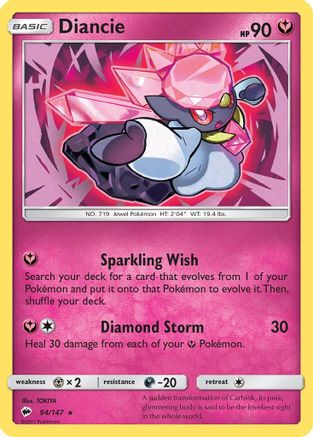 SM Burning Shadows 094/147 Diancie - Reverse Holofoil - Holo Rare