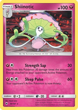 SM Burning Shadows 098/147 Shiinotic - Reverse Holofoil - Rare