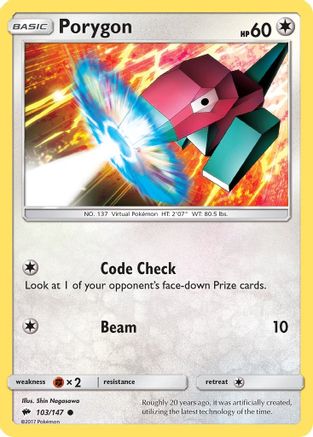 SM Burning Shadows 103/147 Porygon - Common