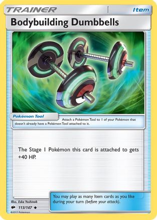 SM Burning Shadows 113/147 Bodybuilding Dumbbells - Reverse Holofoil - Uncommon