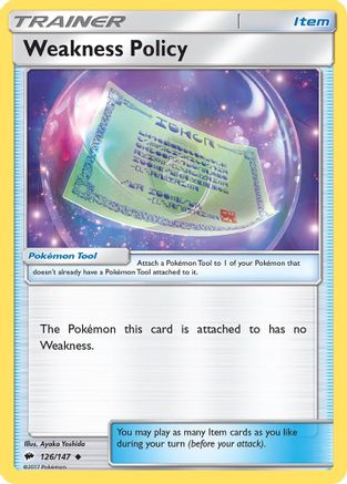 SM Burning Shadows 126/147 Weakness Policy - Reverse Holofoil - Uncommon
