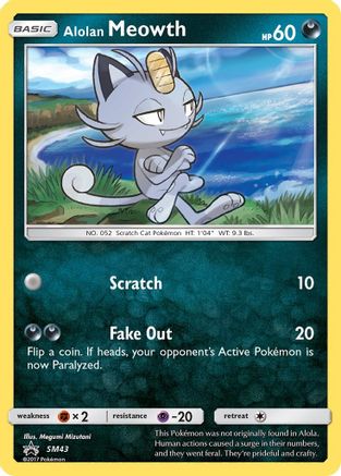 SM Promos SM43 Alolan Meowth - Holofoil - Promo