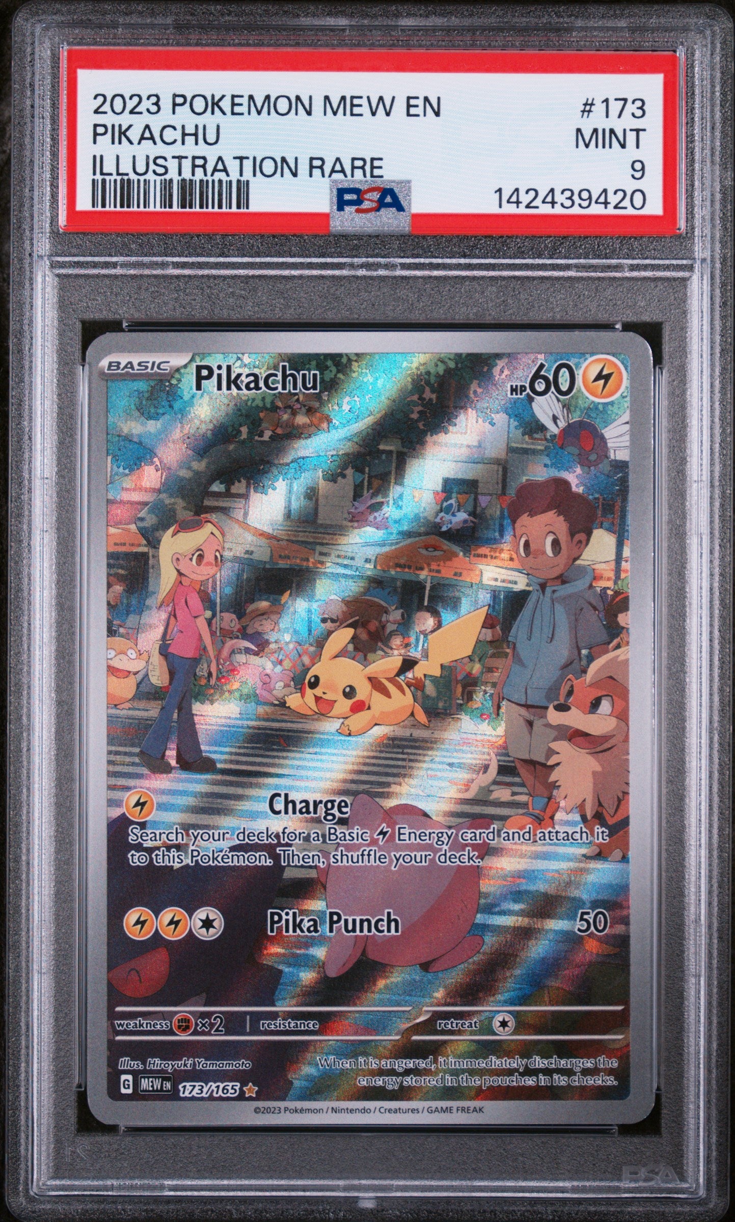 SV Scarlet & Violet 151 PSA9 #142439420 173/165 Pikachu - Holofoil - Illustration Rare