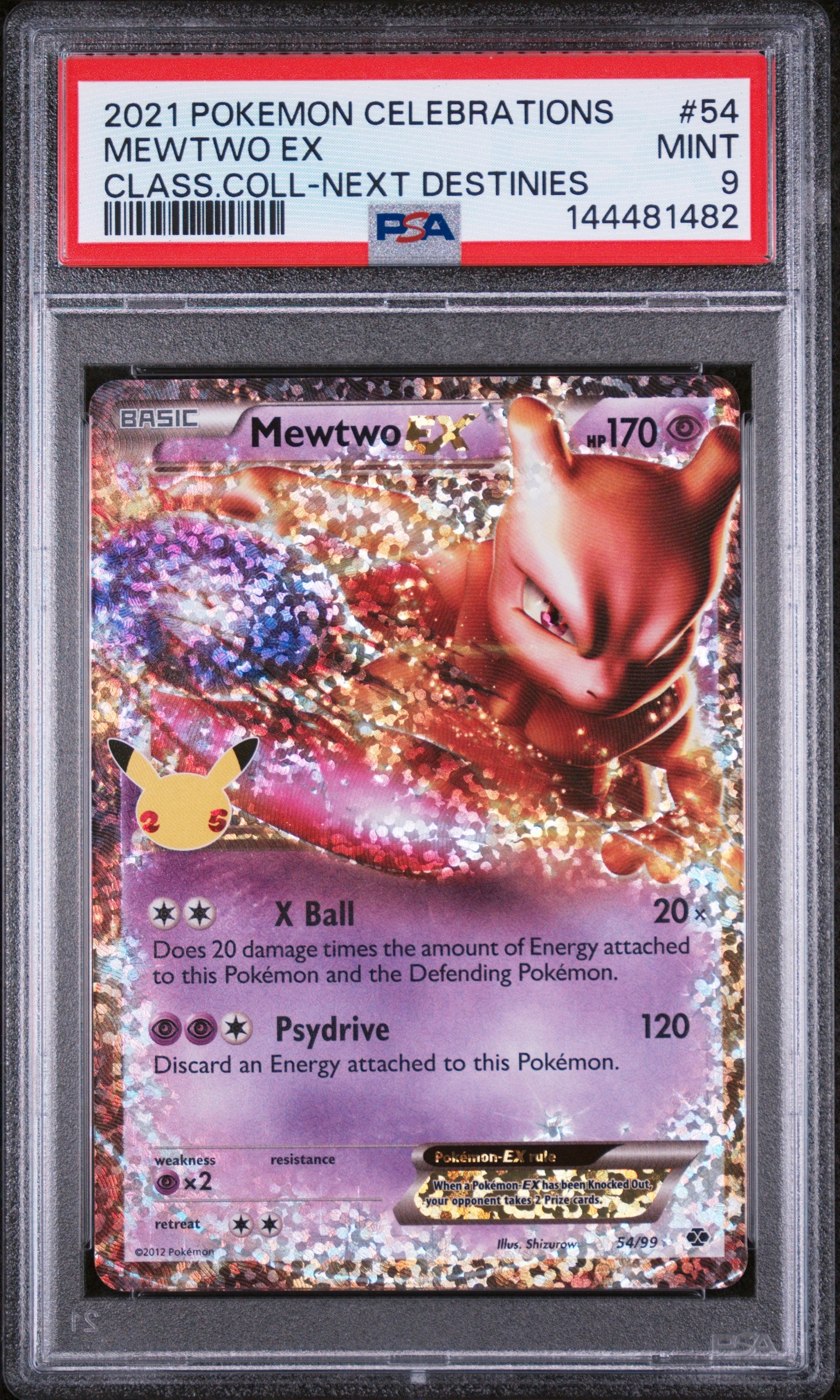 Celebrations Classic Collection 054/99 PSA9 #144481482 Mewtwo EX - Holofoil - Classic Collection