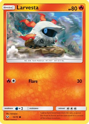 Shining Legends 012 Larvesta - Reverse Holofoil - Common