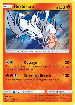 Shining Legends 014/73 Reshiram - Holofoil - Holo Rare