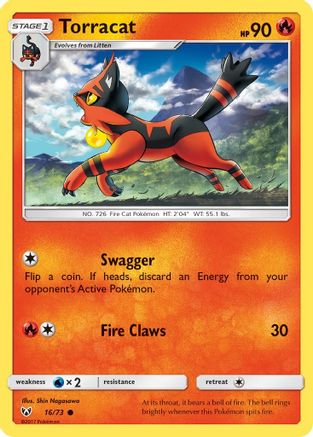Shining Legends 016/73 Torracat - Reverse Holofoil - Common