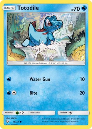 Shining Legends 018/73 Totodile - Reverse Holofoil - Common