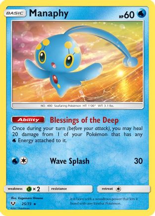 Shining Legends 025/73 Manaphy - Holofoil - Holo Rare