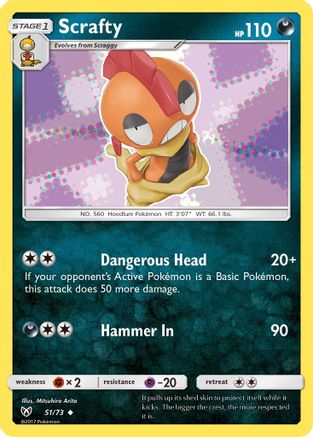Shining Legends 051 Scrafty - Uncommon