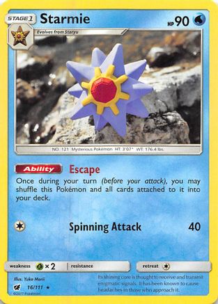 SM Crimson Invasion 016/111 Starmie - Rare