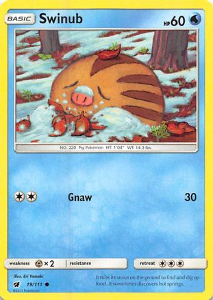SM Crimson Invasion 019/111 Swinub - Reverse Holofoil - Common