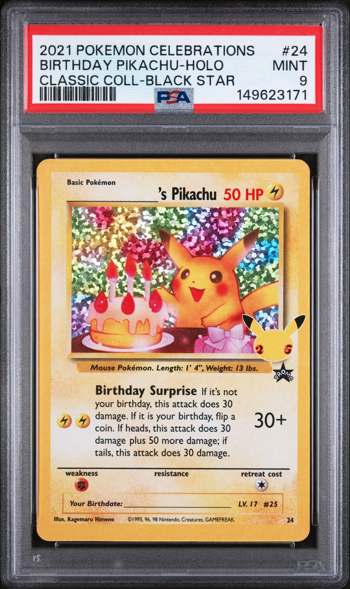 Celebrations Classic Collection 024/53 PSA9 #149623171 ______'s Pikachu - Holofoil - Classic Collection