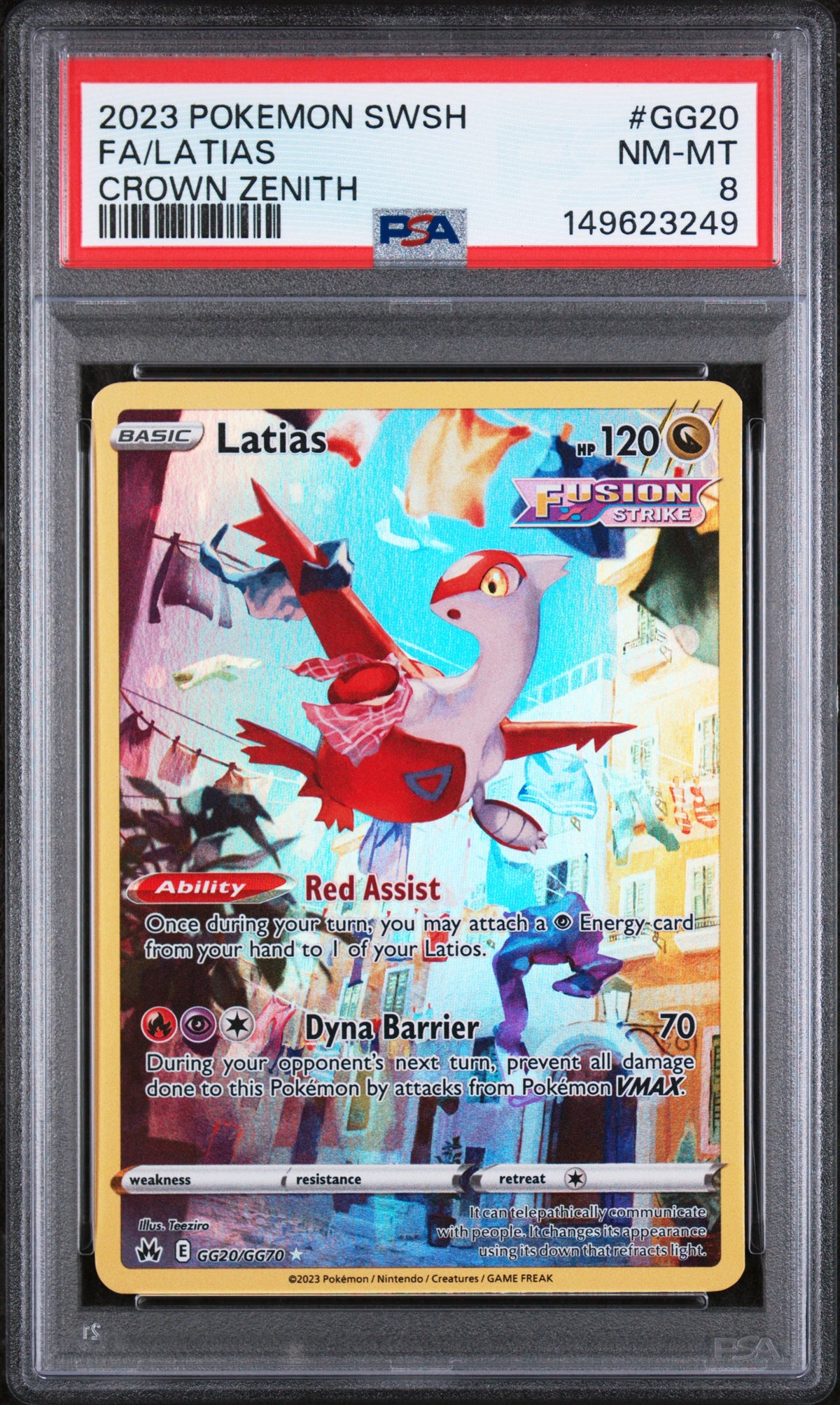 Crown Zenith Galarian Gallery GG20/GG70 PSA8 #149623249 Latias - Holofoil - Ultra Rare