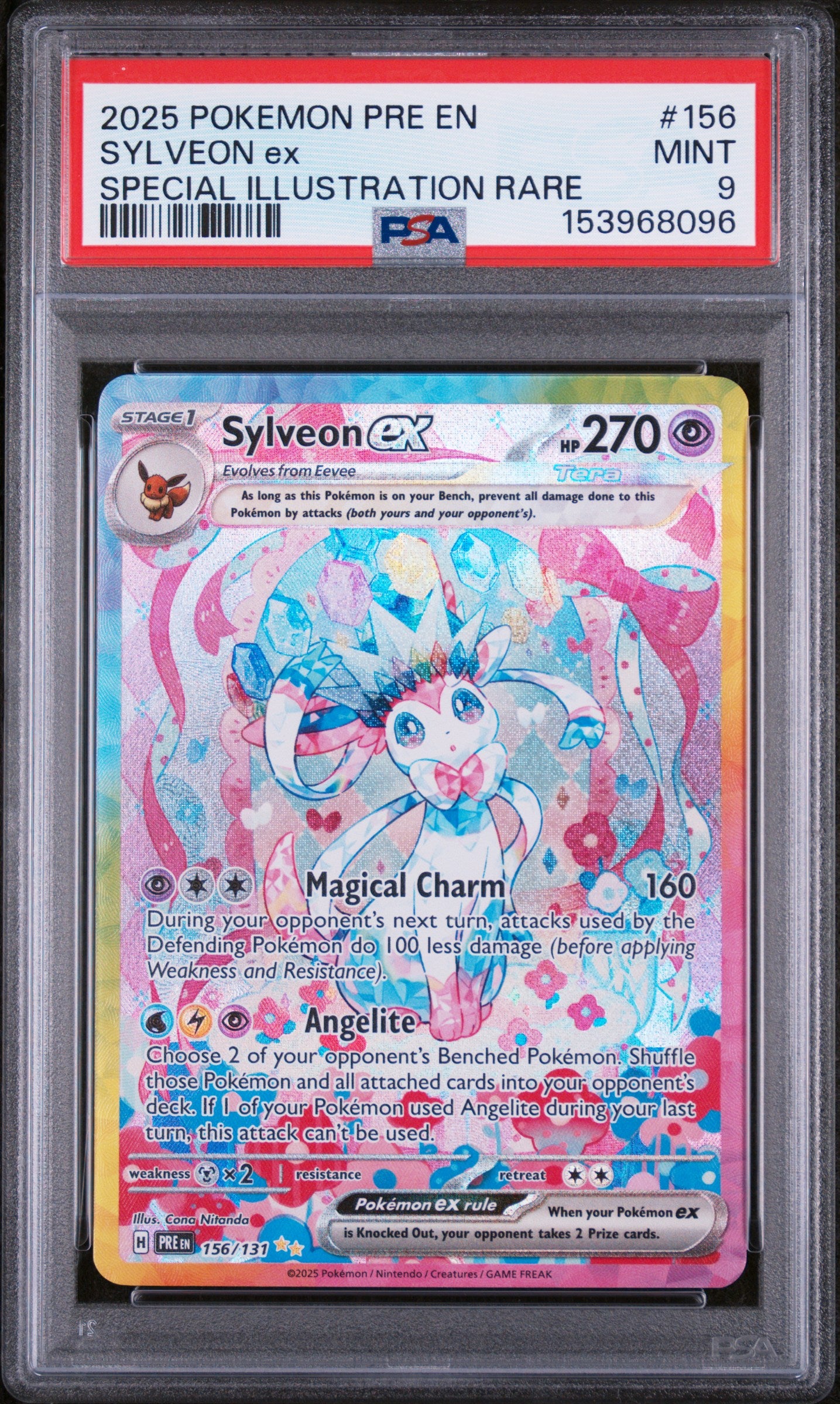 SV Prismatic Evolutions 156/131 PSA9 #153968096 Sylveon ex - Holofoil - Special Illustration Rare