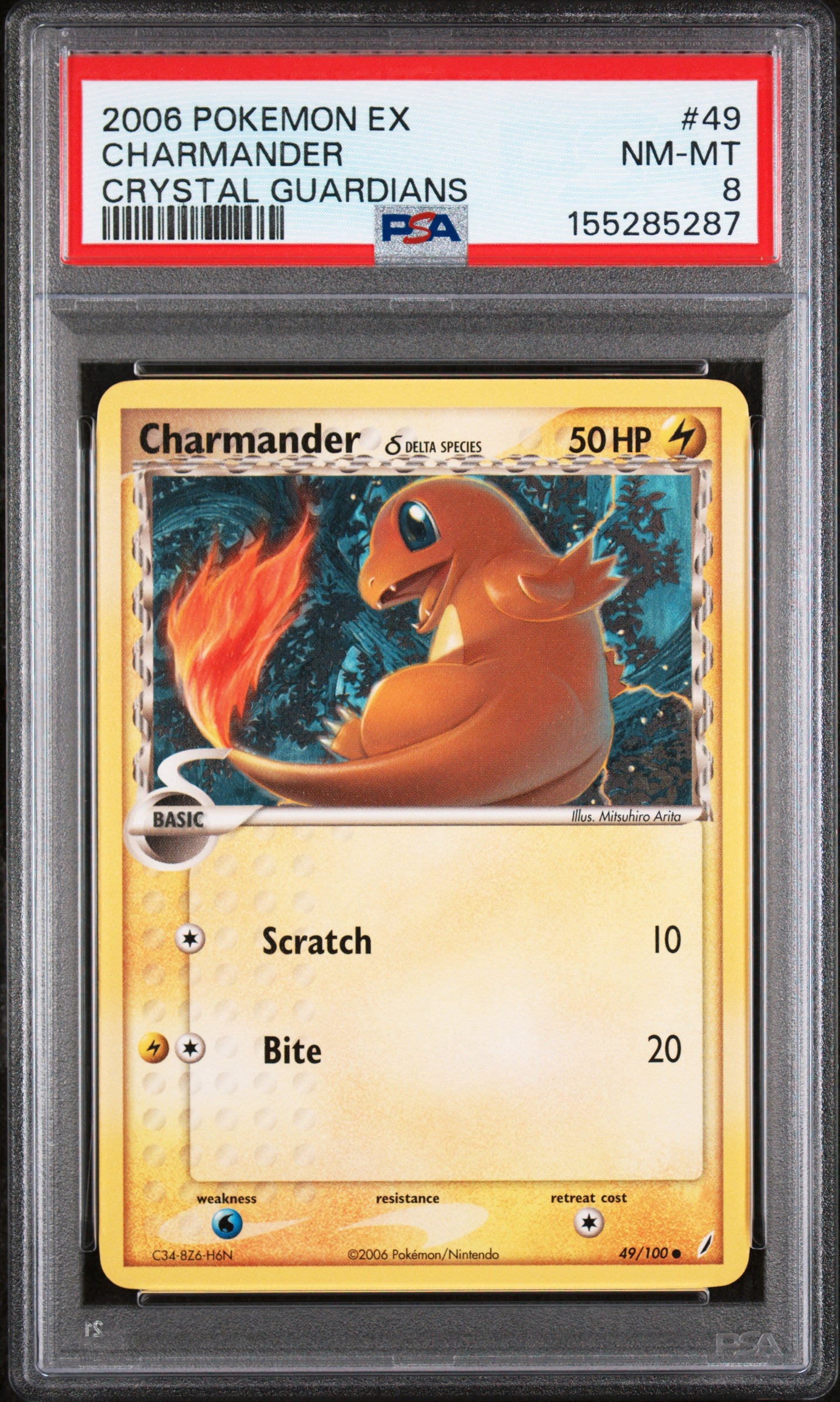 Crystal Guardians 049 PSA8 #155285287 Charmander (Delta Species) - Common
