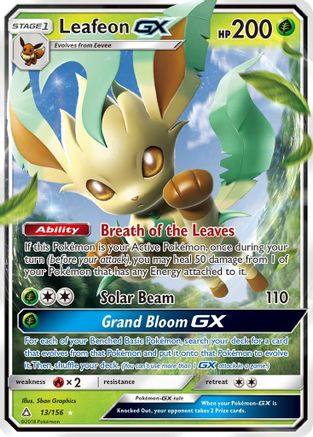 SM Ultra Prism 013/156 Leafeon GX - Holofoil - Ultra Rare