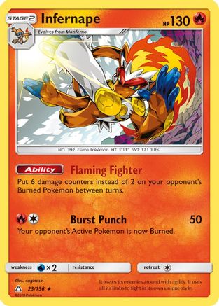 SM Ultra Prism 023/156 Infernape - Reverse Holofoil - Holo Rare