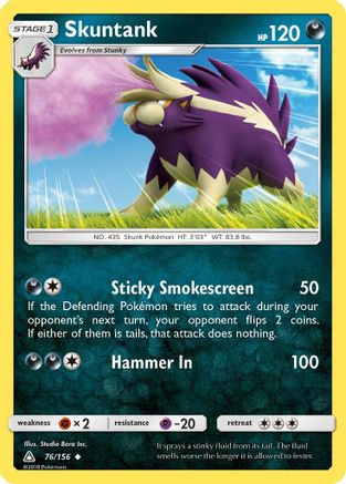 SM Ultra Prism 076/156 Skuntank - Reverse Holofoil - Uncommon