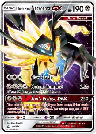 SM Ultra Prism 090/156 Dusk Mane Necrozma GX - Holofoil - Ultra Rare