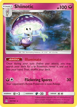 SM Ultra Prism 093/156 Shiinotic - Reverse Holofoil - Rare