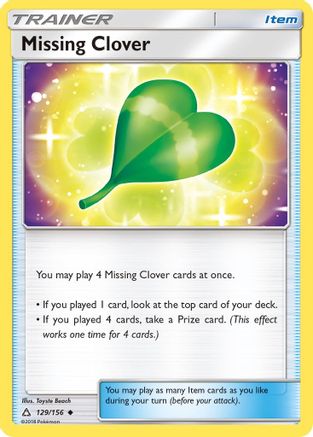 SM Ultra Prism 129/156 Missing Clover - Reverse Holofoil - Uncommon
