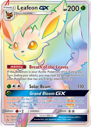 SM Ultra Prism 157 Leafeon GX (Secret Rare) - Holofoil - Secret Rare