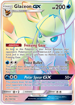 SM Ultra Prism 159 Glaceon GX (Secret Rare) - Holofoil - Secret Rare