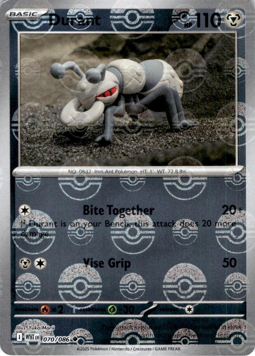 SV White Flare 070/086 Durant (Poke Ball Pattern) - Holofoil - Uncommon