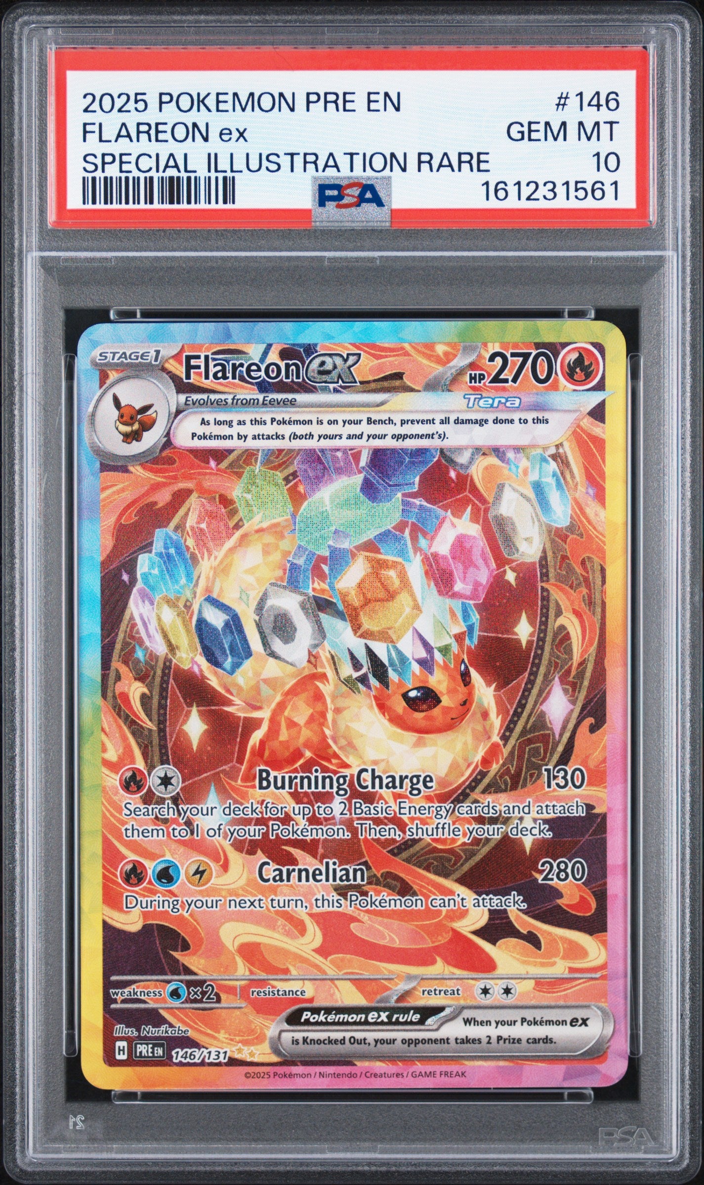 SV Prismatic Evolutions 146/131 PSA10 #161231561 Flareon ex - Holofoil - Special Illustration Rare