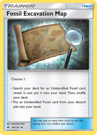 SM Forbidden Light 107/131 Fossil Excavation Map - Uncommon