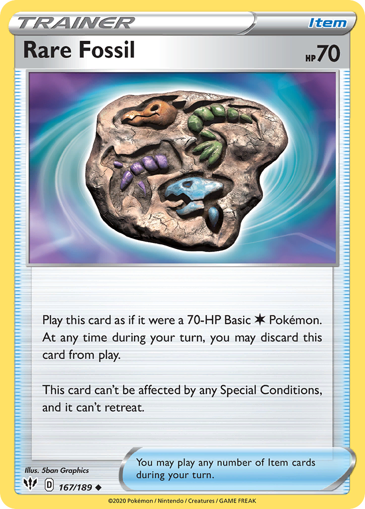 SWSH03 Darkness Ablaze 167/189 Rare Fossil - Reverse Holofoil - Uncommon