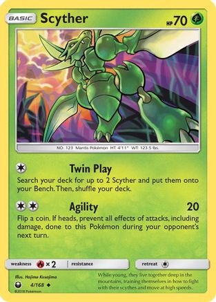SM Celestial Storm 004/168 Scyther - Reverse Holofoil - Uncommon