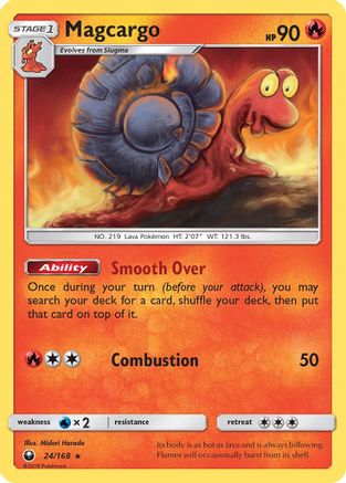 SM Celestial Storm 024/168 Magcargo - Reverse Holofoil - Rare