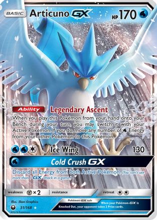 SM Celestial Storm 031/168 Articuno GX - Holofoil - Ultra Rare