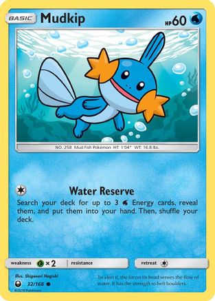 SM Celestial Storm 032/168 Mudkip (32) - Reverse Holofoil - Common