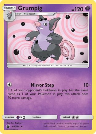 SM Celestial Storm 060 Grumpig - Reverse Holofoil - Rare
