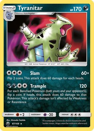SM Celestial Storm 087/168 Tyranitar - Holofoil - Holo Rare
