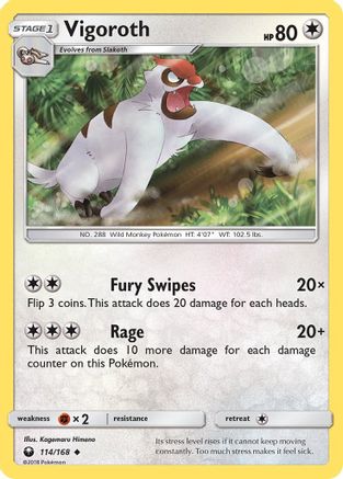 SM Celestial Storm 114 Vigoroth - Reverse Holofoil - Uncommon