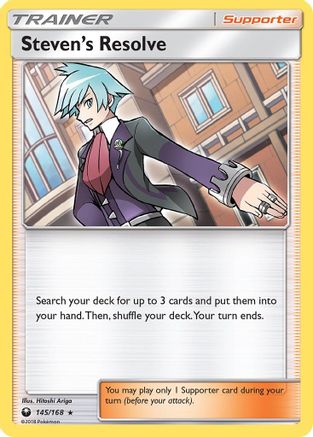 SM Celestial Storm 145/168 Steven's Resolve - Holofoil - Holo Rare