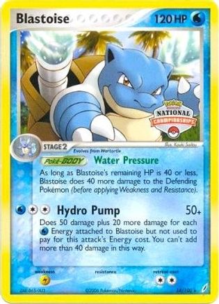League & Championship Cards /100 Blastoise - 14/100 (National Championships) - Promo