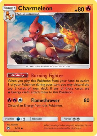 Dragon Majesty 002/70 Charmeleon - Reverse Holofoil - Uncommon