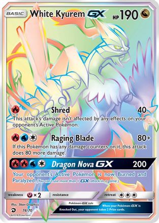 Dragon Majesty 074 White Kyurem GX (Secret) - Holofoil - Secret Rare