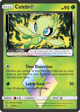 SM Lost Thunder 019/214 Celebi Prism Star - Holofoil - Prism Rare
