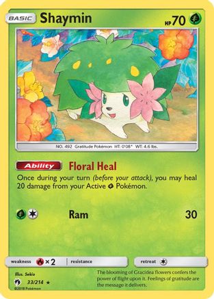 SM Lost Thunder 033/214 Shaymin - Holofoil - Holo Rare