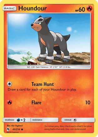 SM Lost Thunder 045/214 Houndour - Common