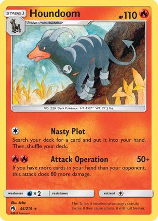 SM Lost Thunder 046/214 Houndoom - Reverse Holofoil - Rare