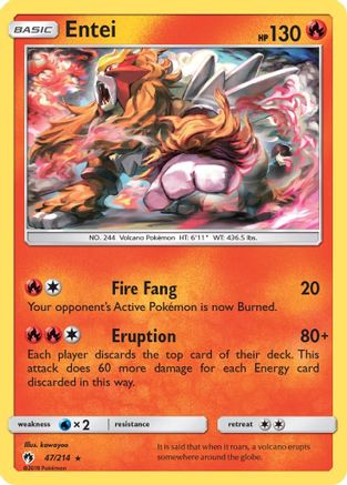 SM Lost Thunder 047 Entei - Rare