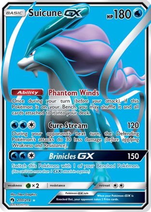 SM Lost Thunder 200 Suicune GX (Full Art) - Holofoil - Ultra Rare